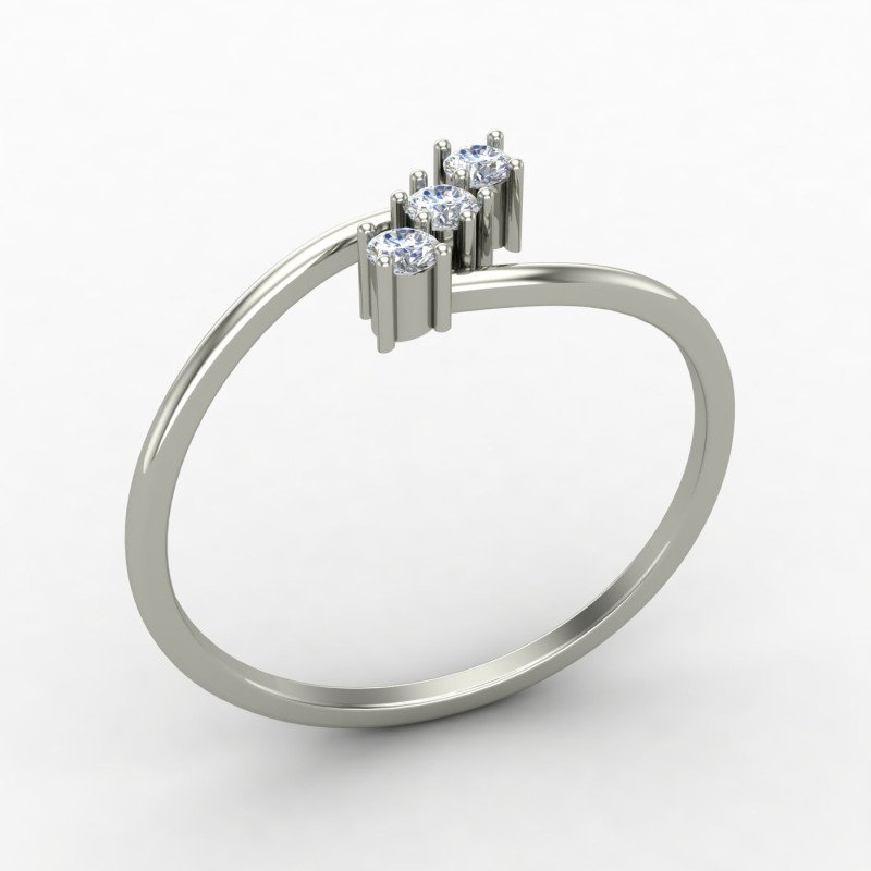 Three American Diamond Carve Ring Three American Diamond Carve Ring
