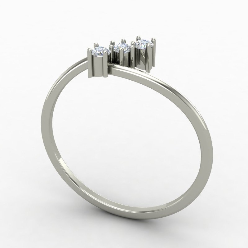 Three American Diamond Carve Ring Three American Diamond Carve Ring