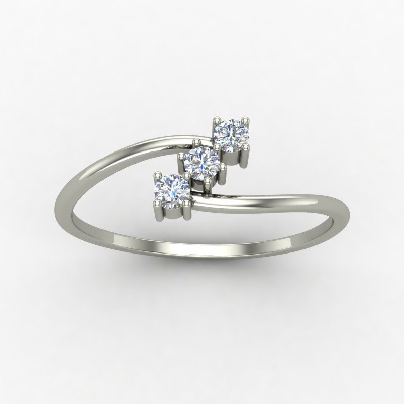 Three American Diamond Carve Ring Three American Diamond Carve Ring