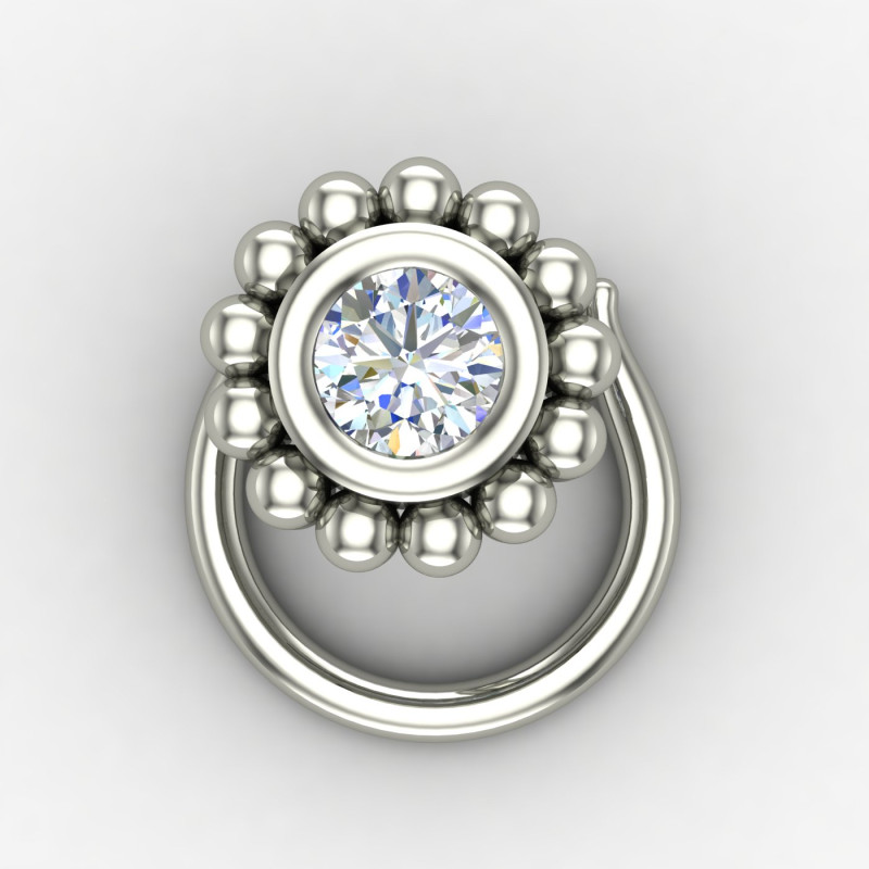 Traditional Silver Nose Pin for Festivals