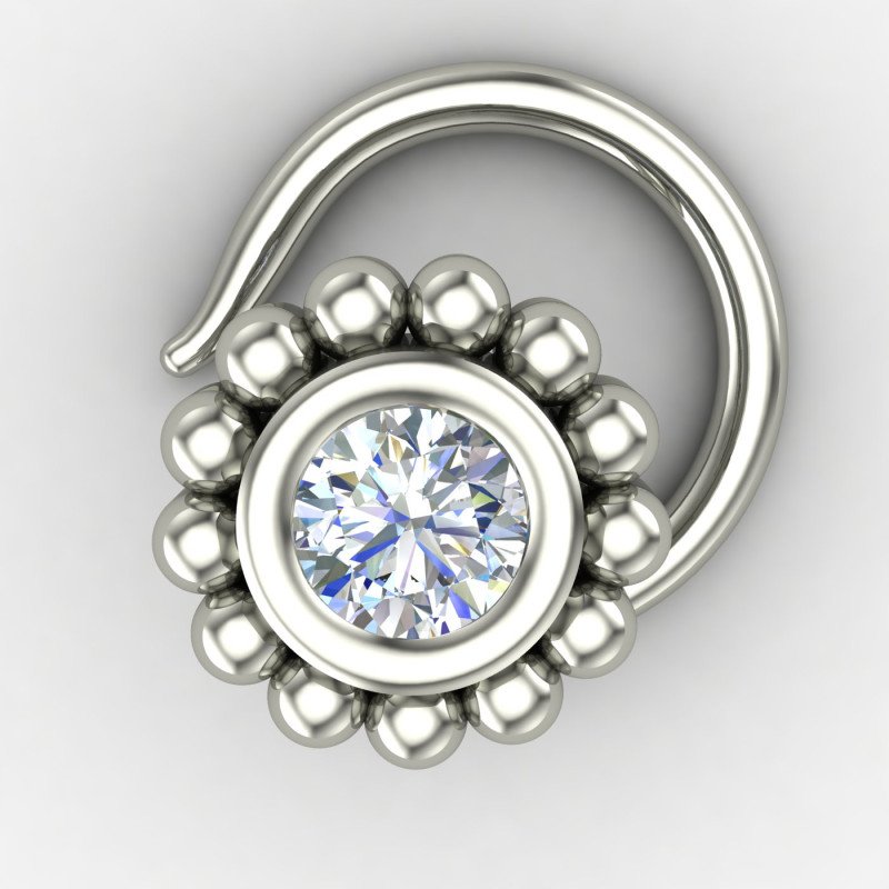 Traditional Silver Nose Pin for Festivals
