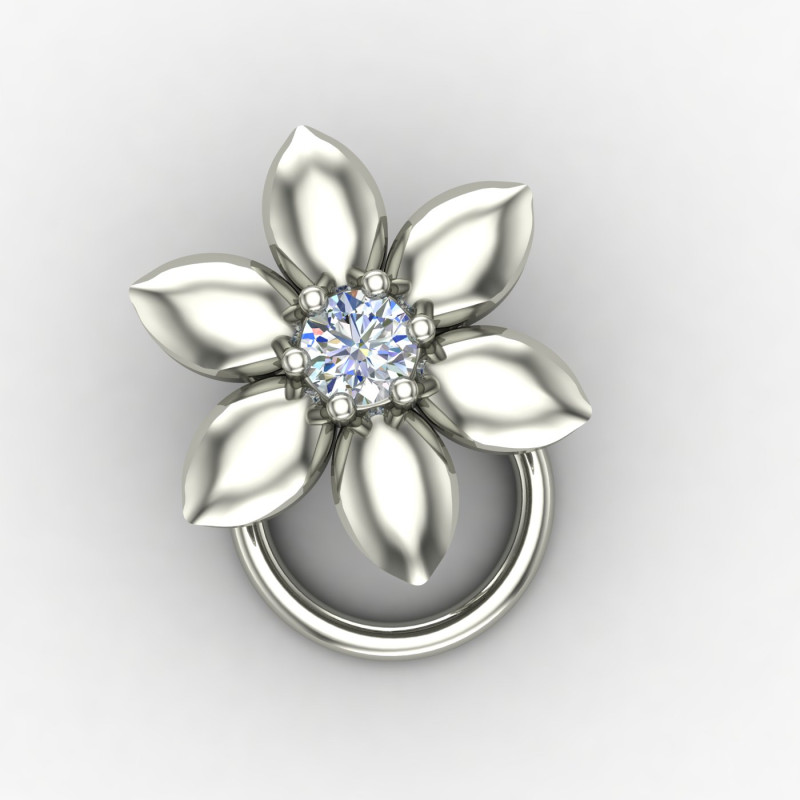 Silver Nose Pin for Office Wear