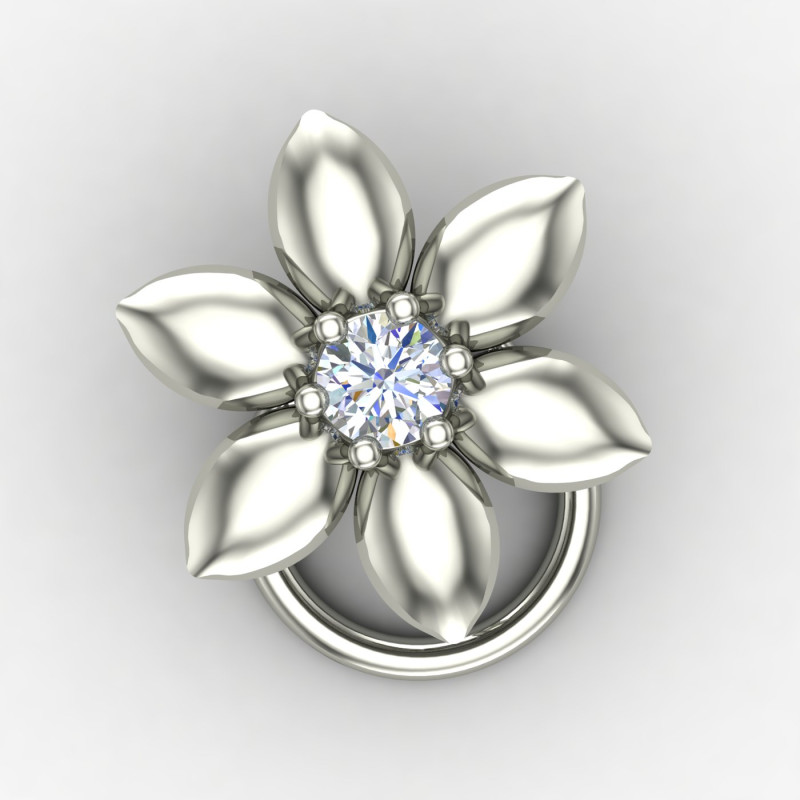 Silver Nose Pin for Office Wear