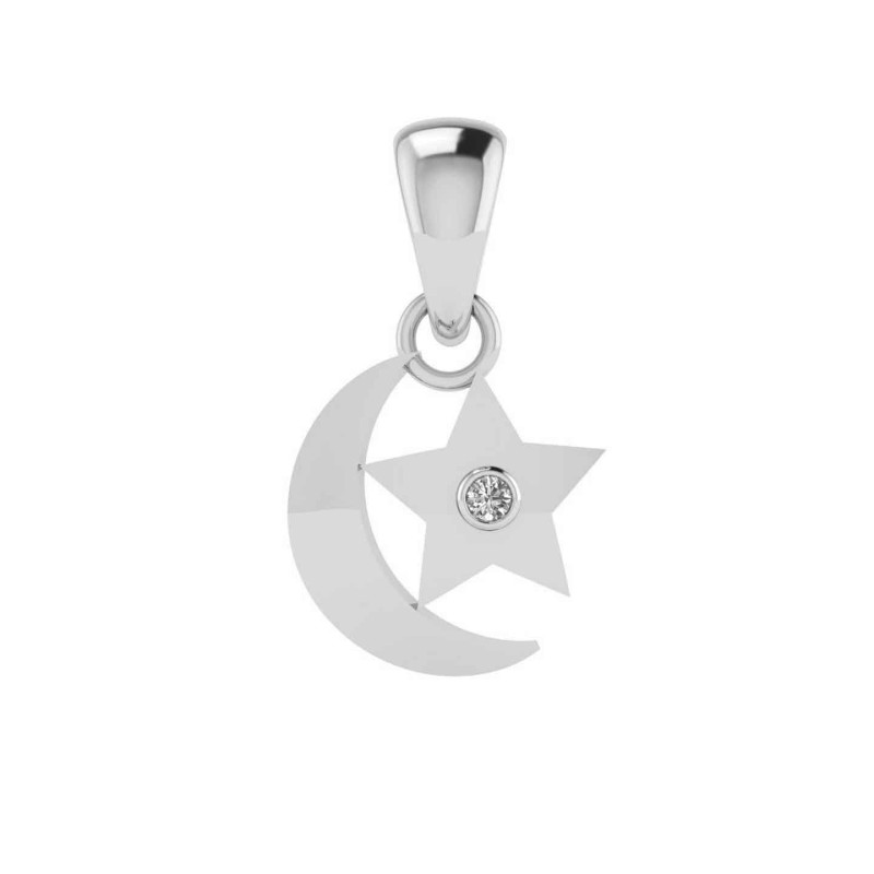 Moon Star American Diamond Pendant Moon Star American Diamond Pendant