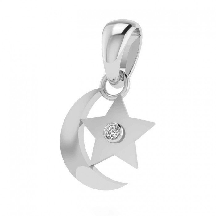 Moon Star American Diamond Pendant Moon Star American Diamond Pendant