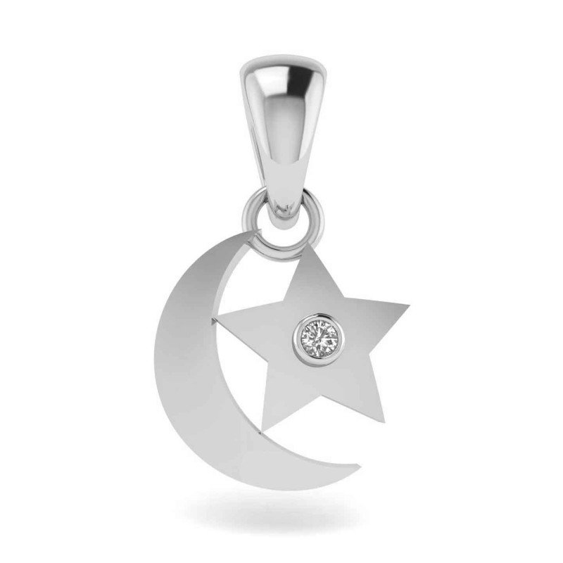 Moon Star American Diamond Pendant Moon Star American Diamond Pendant