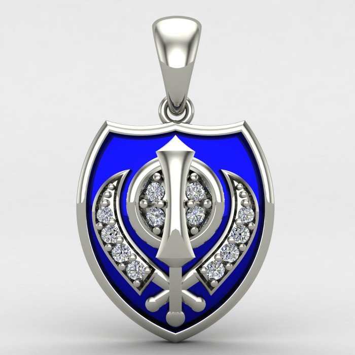 Women Silver Khanda Locket Women Silver Khanda Locket