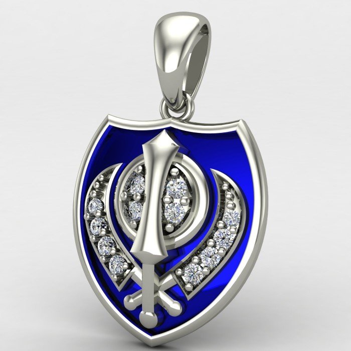 Women Silver Khanda Locket Women Silver Khanda Locket