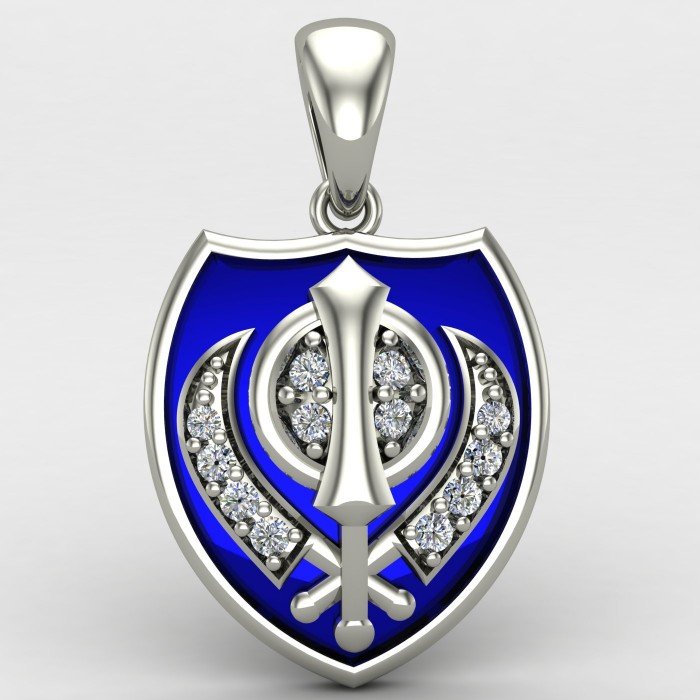 Women Silver Khanda Locket Women Silver Khanda Locket
