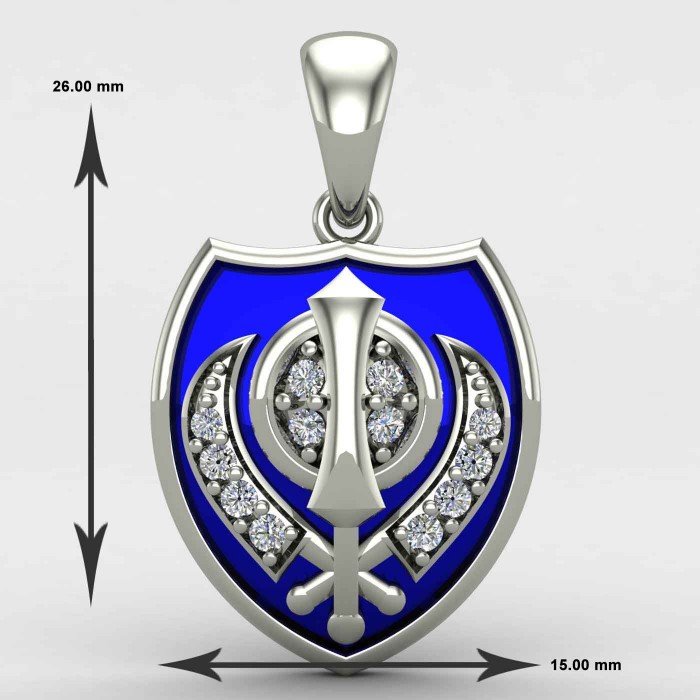Women Silver Khanda Locket Women Silver Khanda Locket