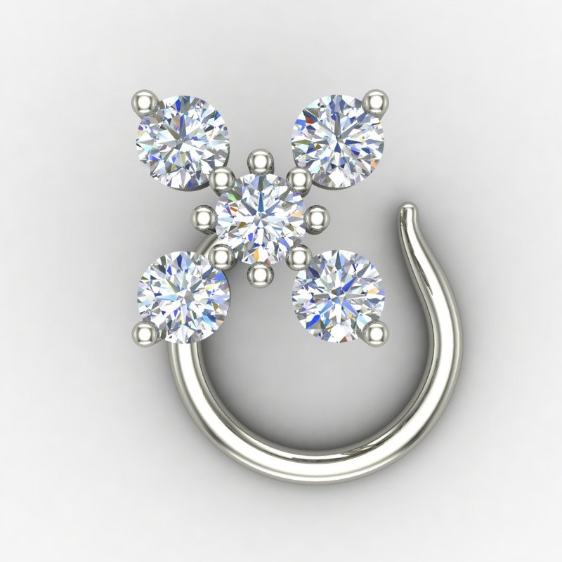 Modern Silver Nose Pin