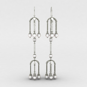 Double Jhumka Pearl Earrings