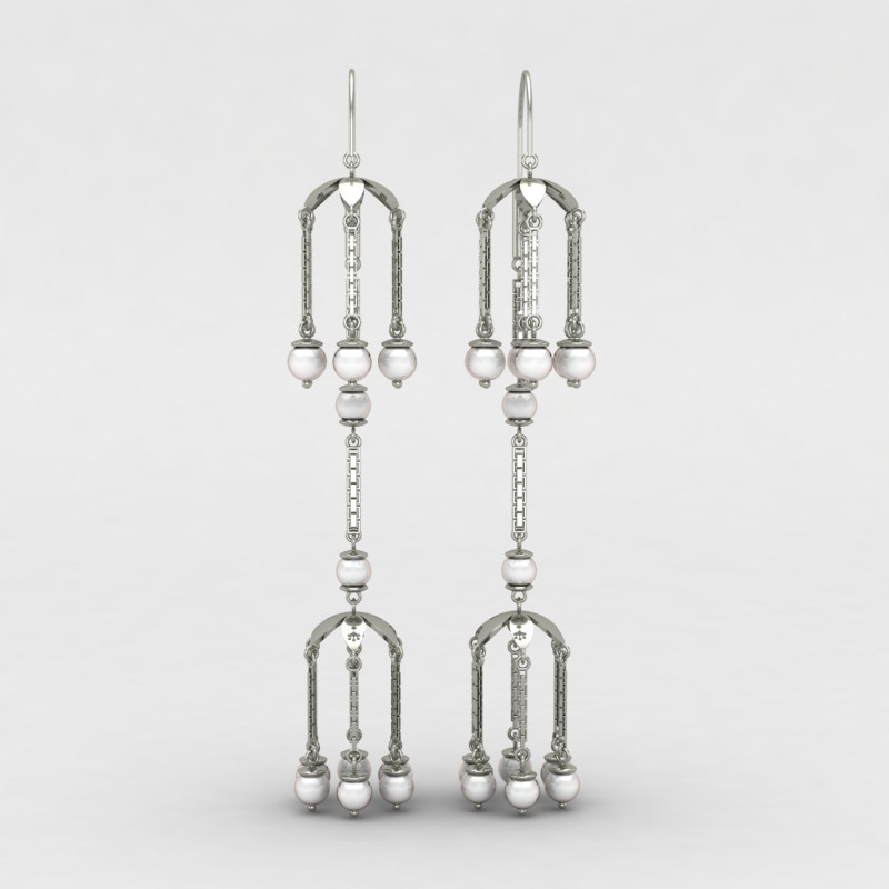 Double Jhumka Pearl Earrings