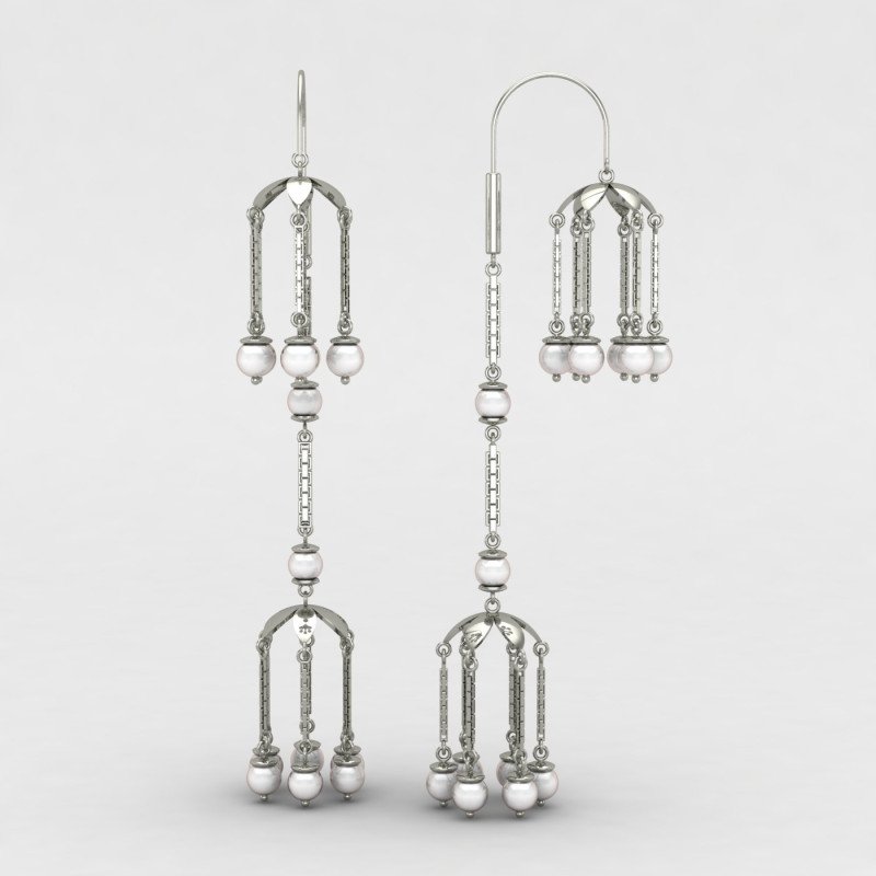 Double Jhumka Pearl Earrings