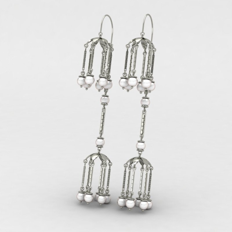 Double Jhumka Pearl Earrings