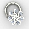 Floral Silver Nose Pin