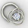Silver Nose Pin with White Stone