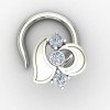 Designer Silver Nose Pin