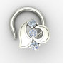 Designer Silver Nose Pin