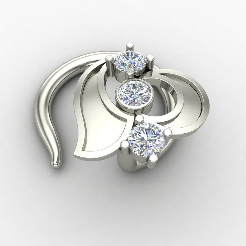 Designer Silver Nose Pin