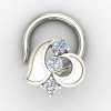 Designer Silver Nose Pin