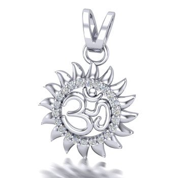 Om Sun Silver Locket