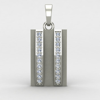 Double Line American Diamond Men Pendant