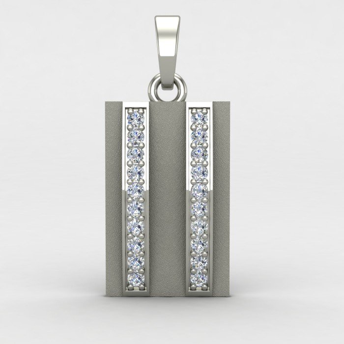 Double Line American Diamond Men Pendant