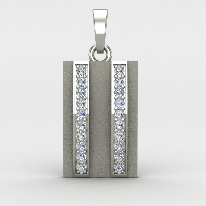 Double Line American Diamond Men Pendant