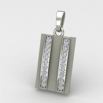 Double Line American Diamond Men Pendant