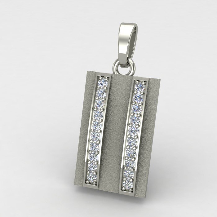 Double Line American Diamond Men Pendant