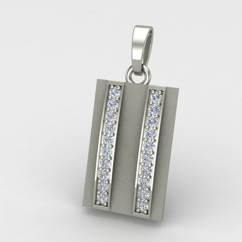 Double Line American Diamond Men Pendant