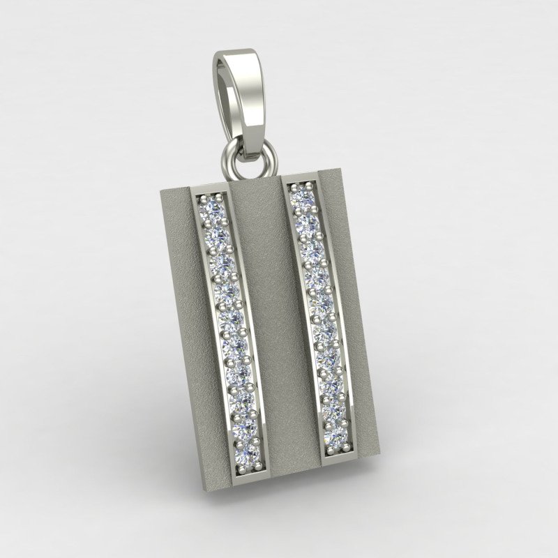 Double Line American Diamond Men Pendant