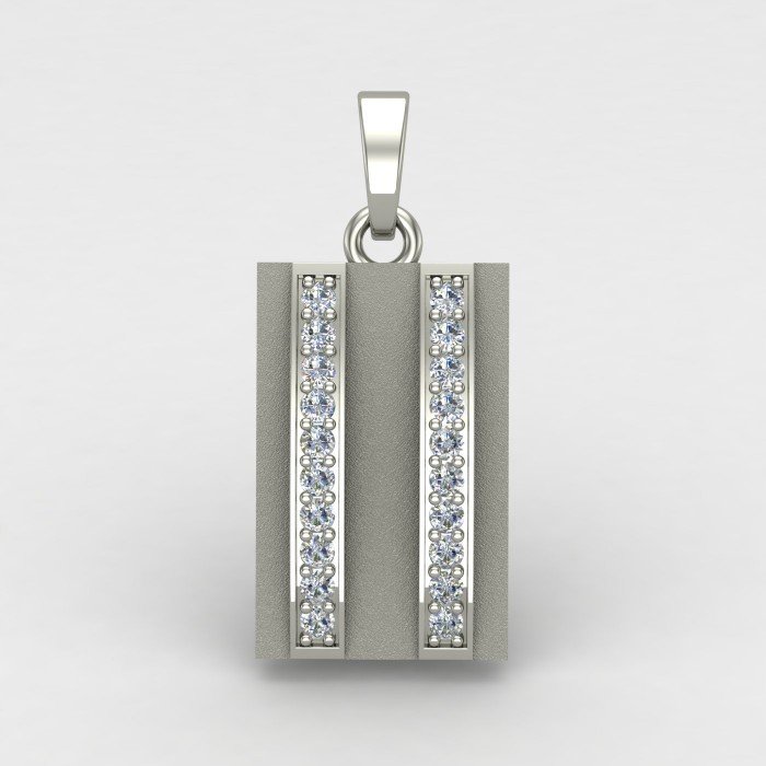 Double Line American Diamond Men Pendant