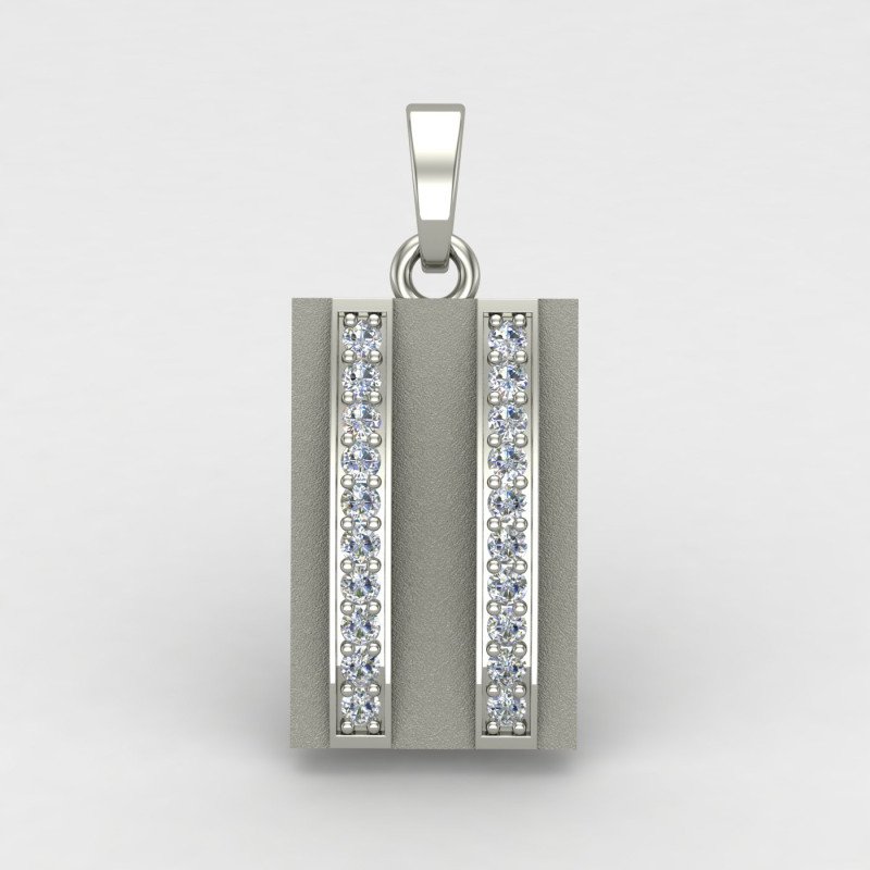 Double Line American Diamond Men Pendant