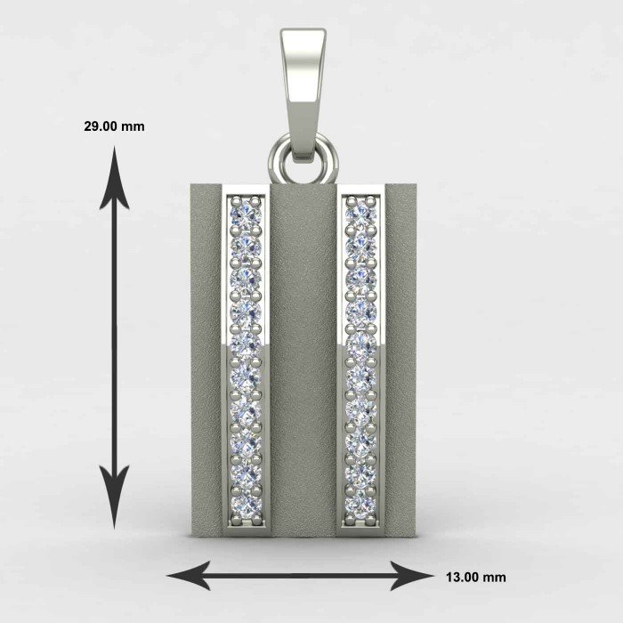 Double Line American Diamond Men Pendant