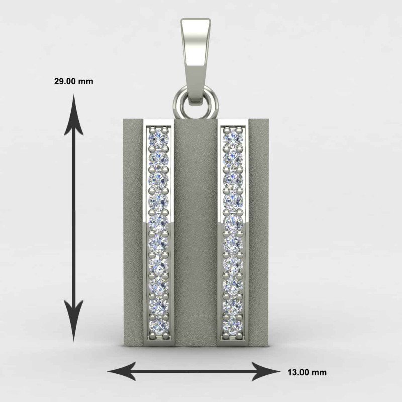Double Line American Diamond Men Pendant