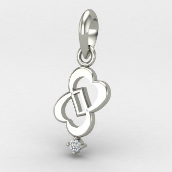 Double Heart Silver Pendent
