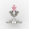 Pink Cocktail Ring Silver Pink Cocktail Ring Silver