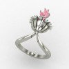 Pink Cocktail Ring Silver Pink Cocktail Ring Silver