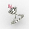 Pink Cocktail Ring Silver Pink Cocktail Ring Silver