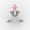 Pink Cocktail Ring Silver Pink Cocktail Ring Silver