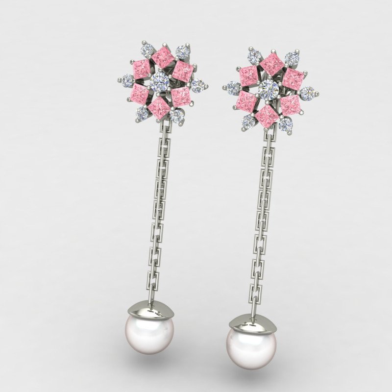 Girls Pink Dangling Earring