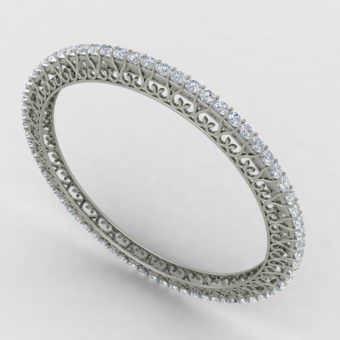 Fashionable Single Line Diamond Bangle