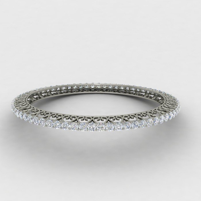 Fashionable Single Line Diamond Bangle