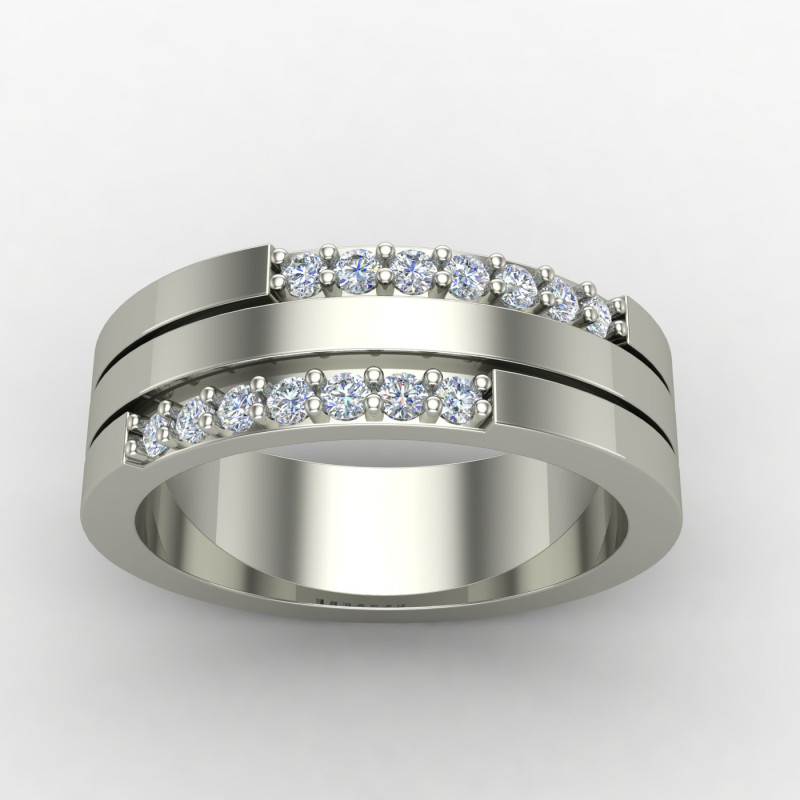 American Diamond Engagement Band Ring