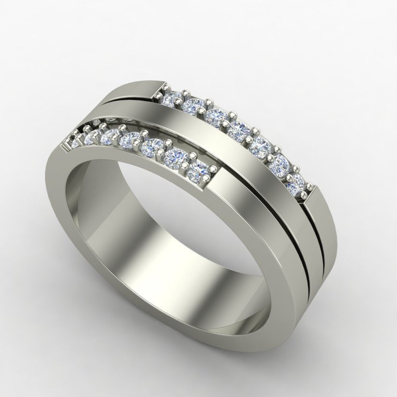 American Diamond Engagement Band Ring