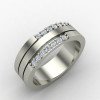 American Diamond Engagement Band Ring