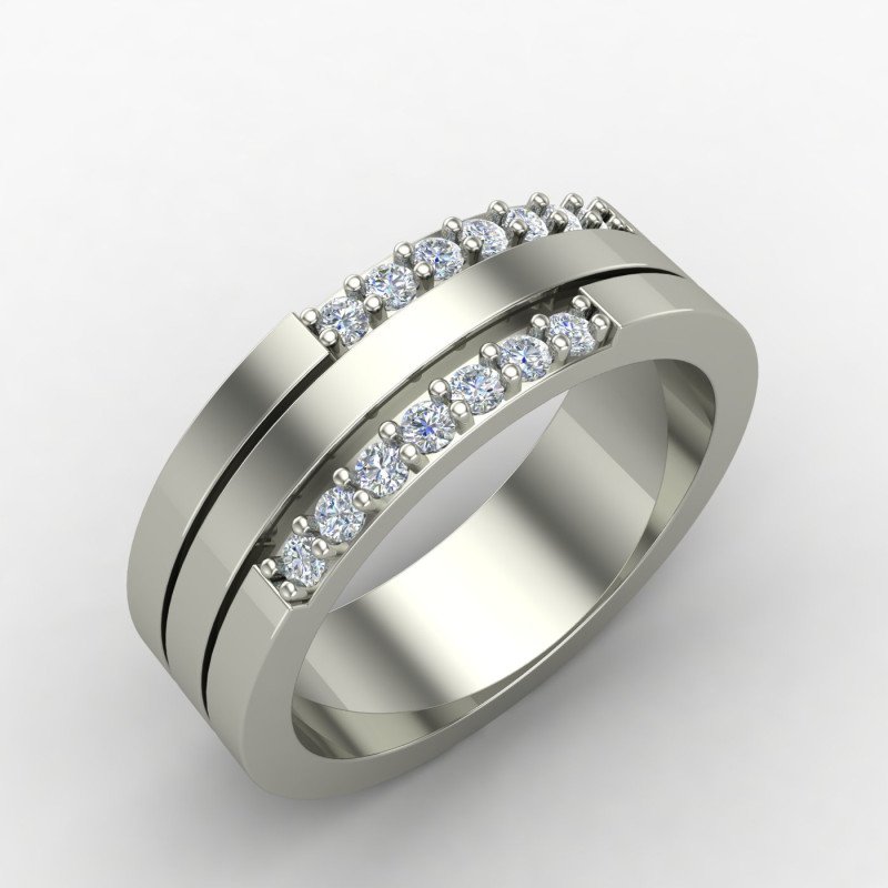 American Diamond Engagement Band Ring