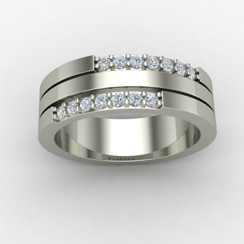 American Diamond Engagement Band Ring